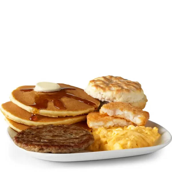 big breakfast with hotcakes